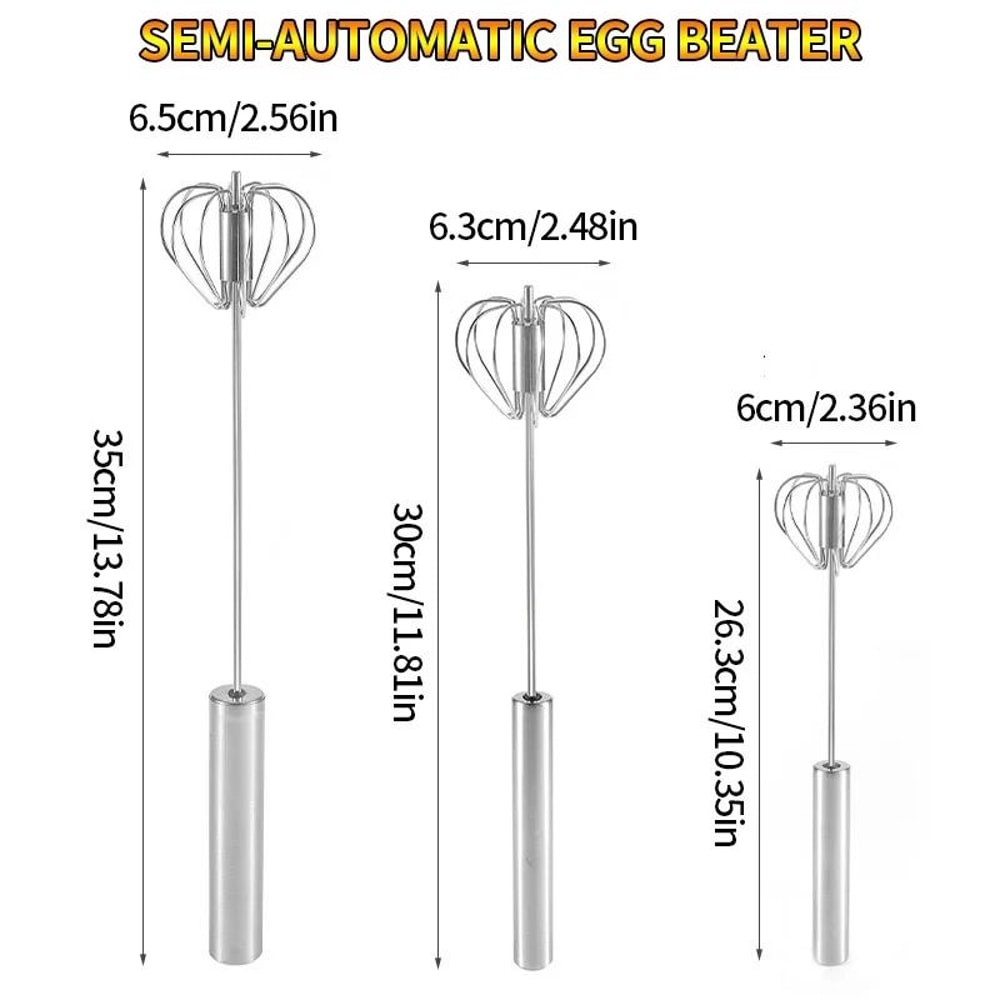 SemiAutomatic Rotating Egg Beater Manual Hand Cream Egg Mixer Baking Tool 3