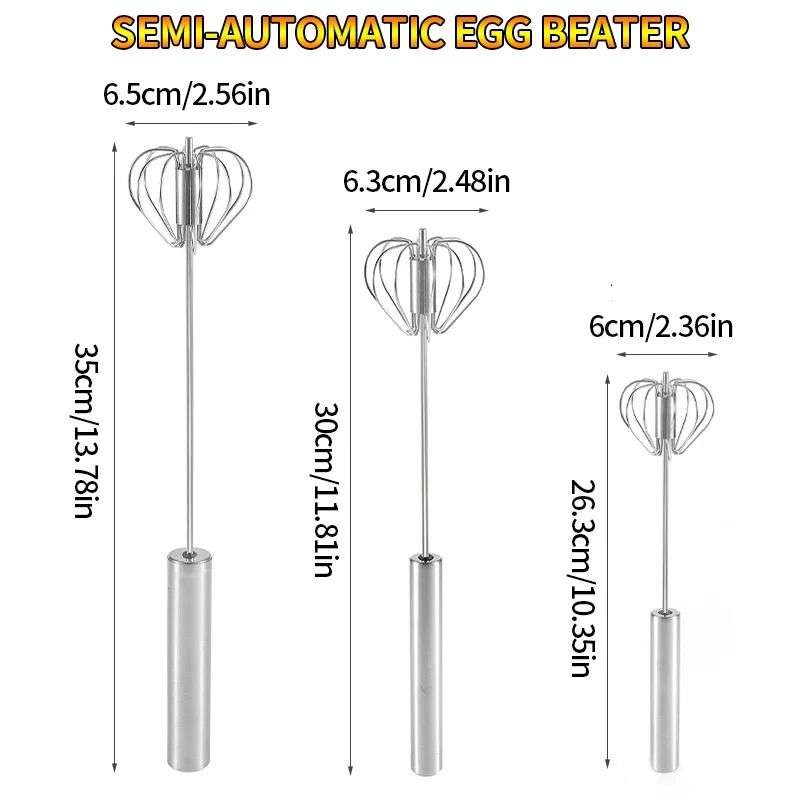 SemiAutomatic Rotating Egg Beater Manual Hand Cream Egg Mixer Baking Tool 3
