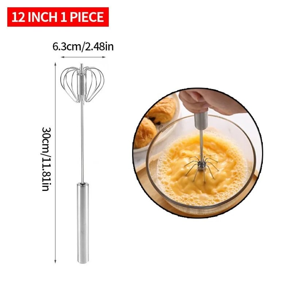 SemiAutomatic Rotating Egg Beater Manual Hand Cream Egg Mixer Baking Tool 6