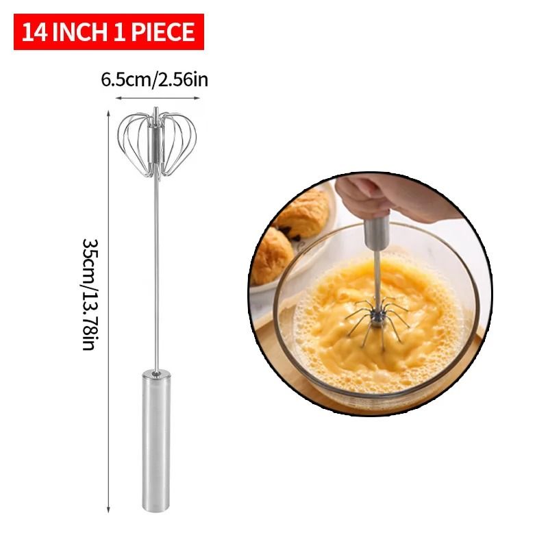 SemiAutomatic Rotating Egg Beater Manual Hand Cream Egg Mixer Baking Tool 8