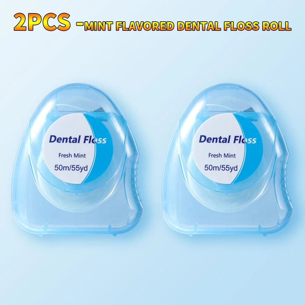Premium Mint Flavored Dental Floss Roll 50m Professional Interdental Cleaning Oral Care 9