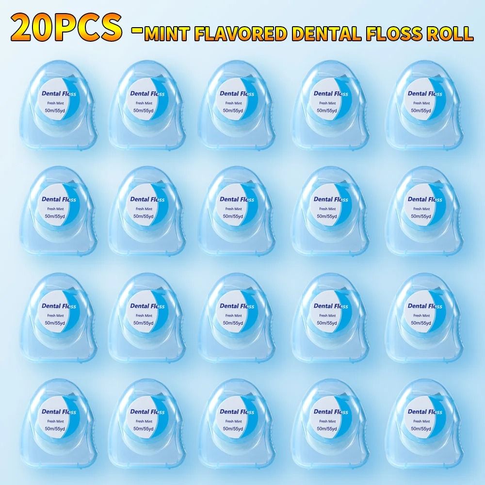 Premium Mint Flavored Dental Floss Roll 50m Professional Interdental Cleaning Oral Care 7