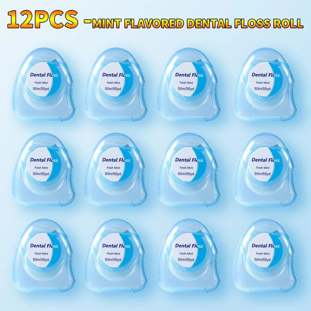 Premium Mint Flavored Dental Floss Roll 50m Professional Interdental Cleaning Oral Care 8