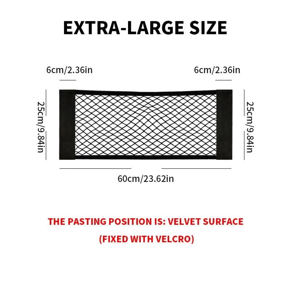 Universal Car Trunk Storage Net Magic Elastic Sticker Mesh Pocket Organizer 9