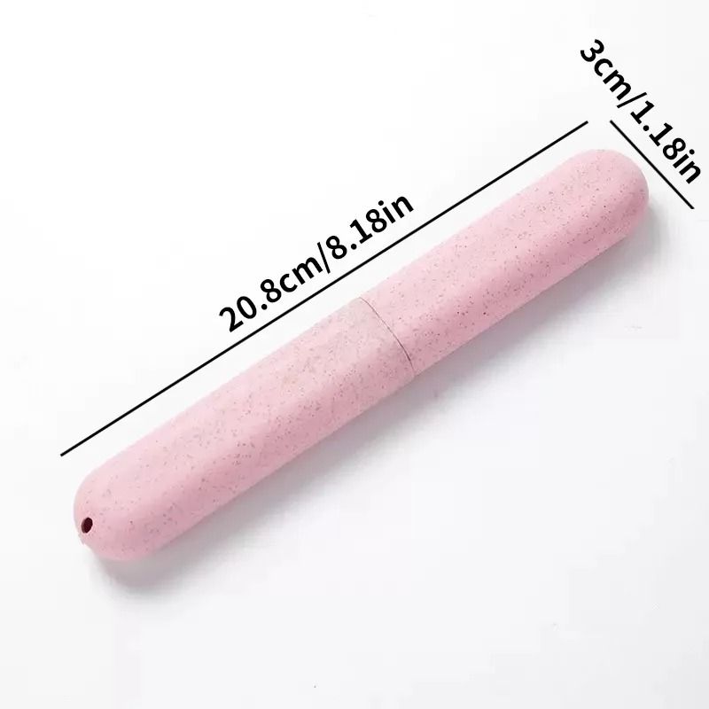 Portable Travel Toothbrush Storage Box Compact Wheat Straw Hygiene Case 7