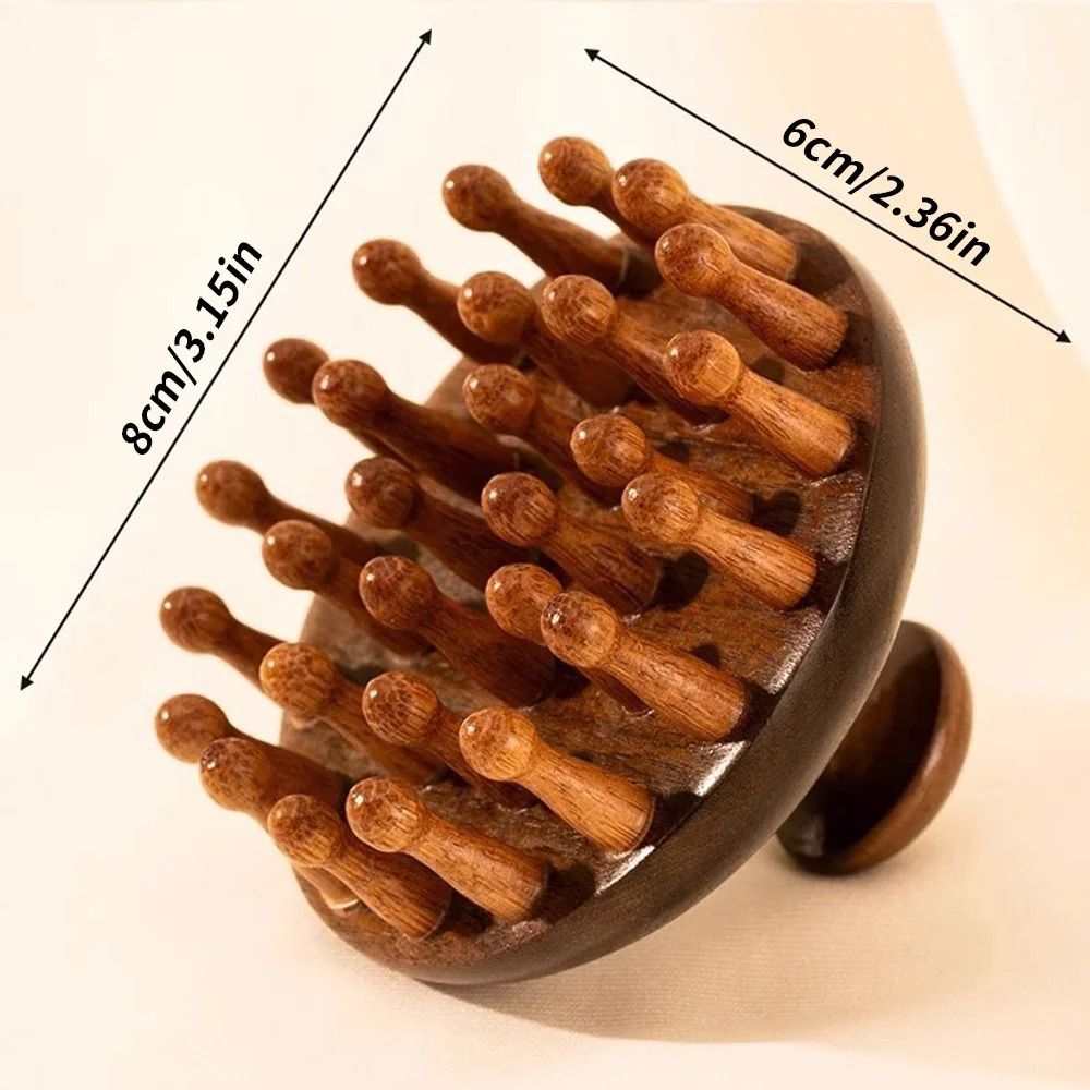 1pc Disc Wooden Scalp Head Massager Natural Hair Meridian Massage Comb 5
