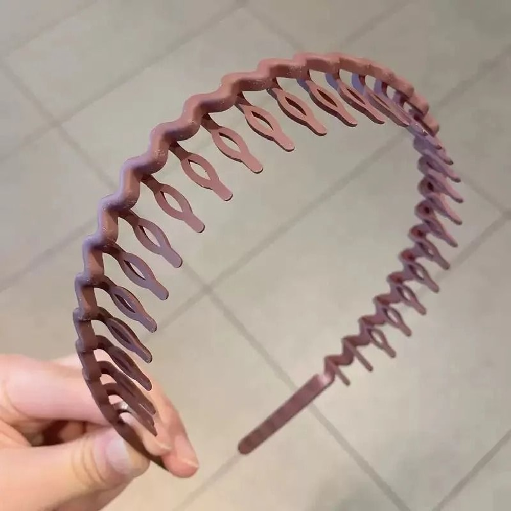 Fashion Wave Toothed Headband Solid Color NonSlip Hair Band For Sports Face Wash 11