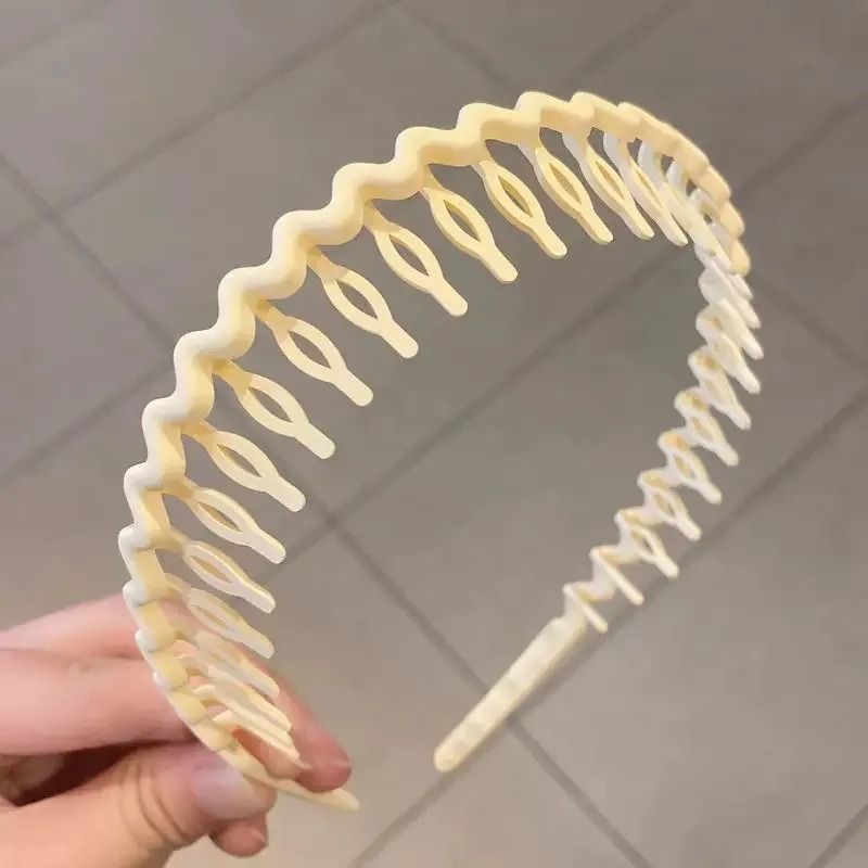 Fashion Wave Toothed Headband Solid Color NonSlip Hair Band For Sports Face Wash 12