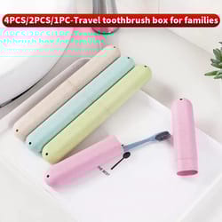 4pcs/2pcs/1pc wheat straw travel toothbrush case – eco-friendly portable storage container