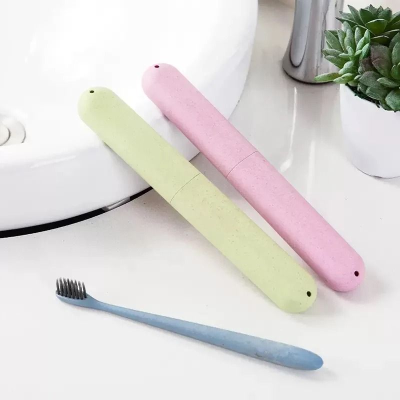 4PCS2PCS1PC Wheat Straw Travel Toothbrush Case EcoFriendly Portable Storage Container 3