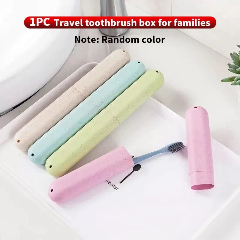 4PCS2PCS1PC Wheat Straw Travel Toothbrush Case EcoFriendly Portable Storage Container 6