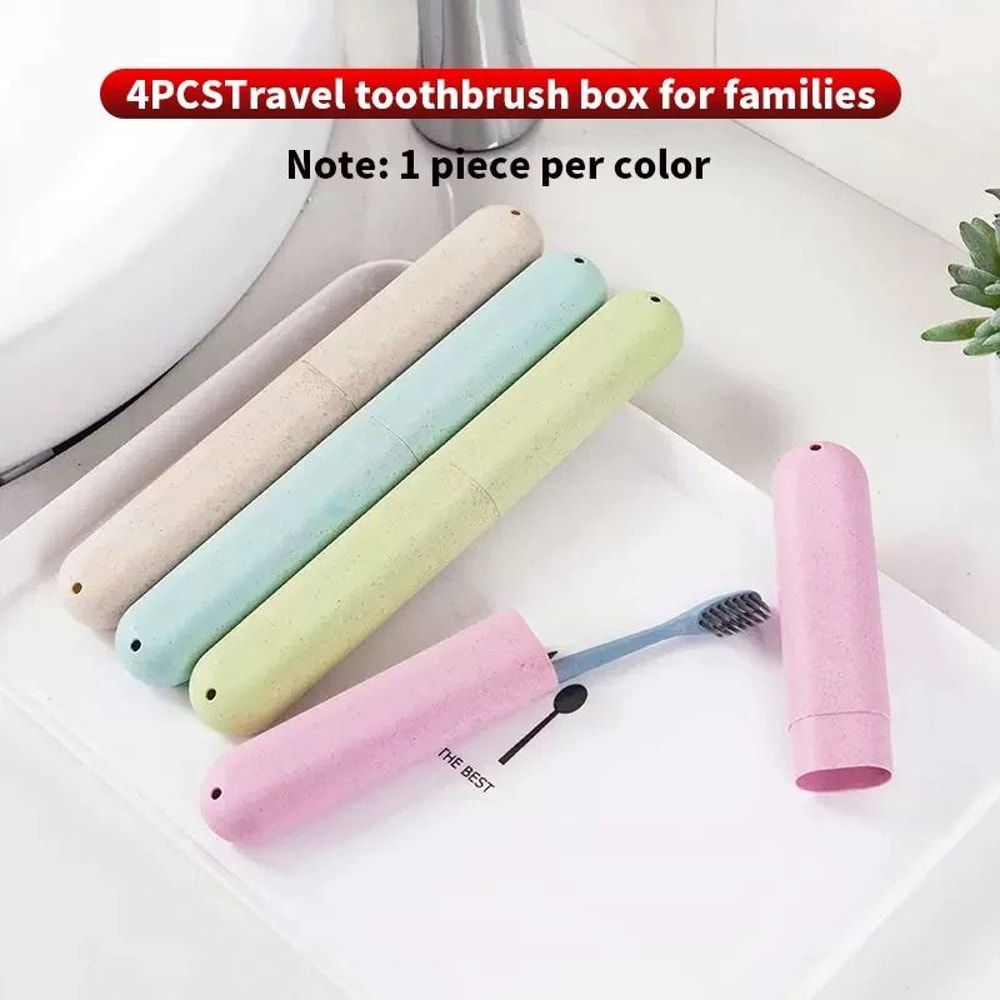 4PCS2PCS1PC Wheat Straw Travel Toothbrush Case EcoFriendly Portable Storage Container 7