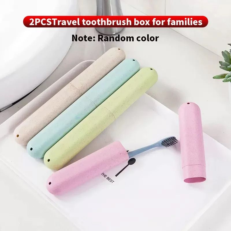 4PCS2PCS1PC Wheat Straw Travel Toothbrush Case EcoFriendly Portable Storage Container 8