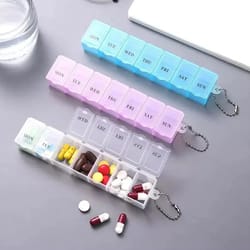 mini 7-grid transparent medicine storage box – portable daily pill organizer & jewelry case