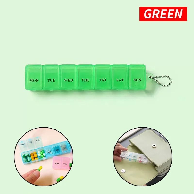 Mini 7Grid Transparent Medicine Storage Box Portable Daily Pill Organizer Jewelry Case 10