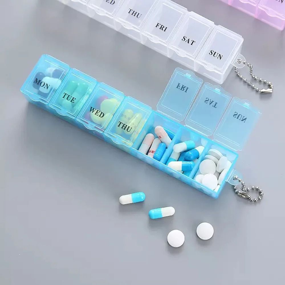 Mini 7Grid Transparent Medicine Storage Box Portable Daily Pill Organizer Jewelry Case 2