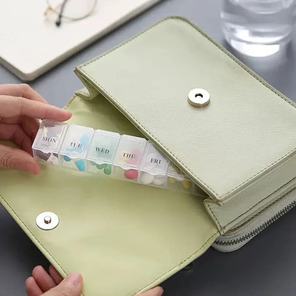 Mini 7Grid Transparent Medicine Storage Box Portable Daily Pill Organizer Jewelry Case 4