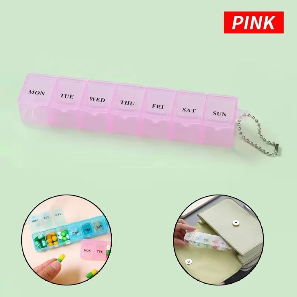 Mini 7Grid Transparent Medicine Storage Box Portable Daily Pill Organizer Jewelry Case 6