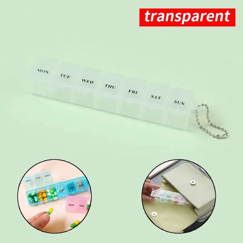Mini 7Grid Transparent Medicine Storage Box Portable Daily Pill Organizer Jewelry Case 7