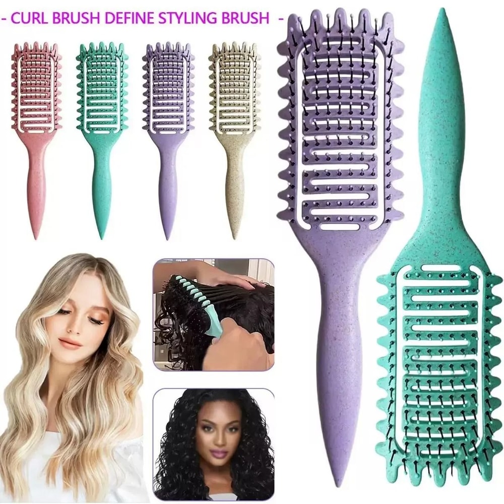 Curl Define Styling Brush HollowOut Detangling Comb For Wet Curly Hair 2