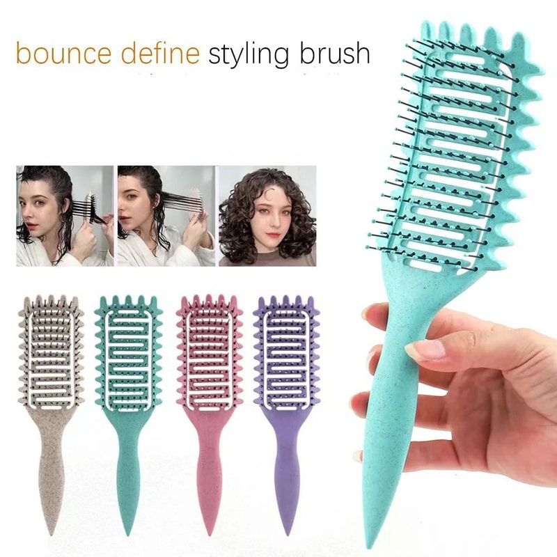 Curl Define Styling Brush HollowOut Detangling Comb For Wet Curly Hair 4