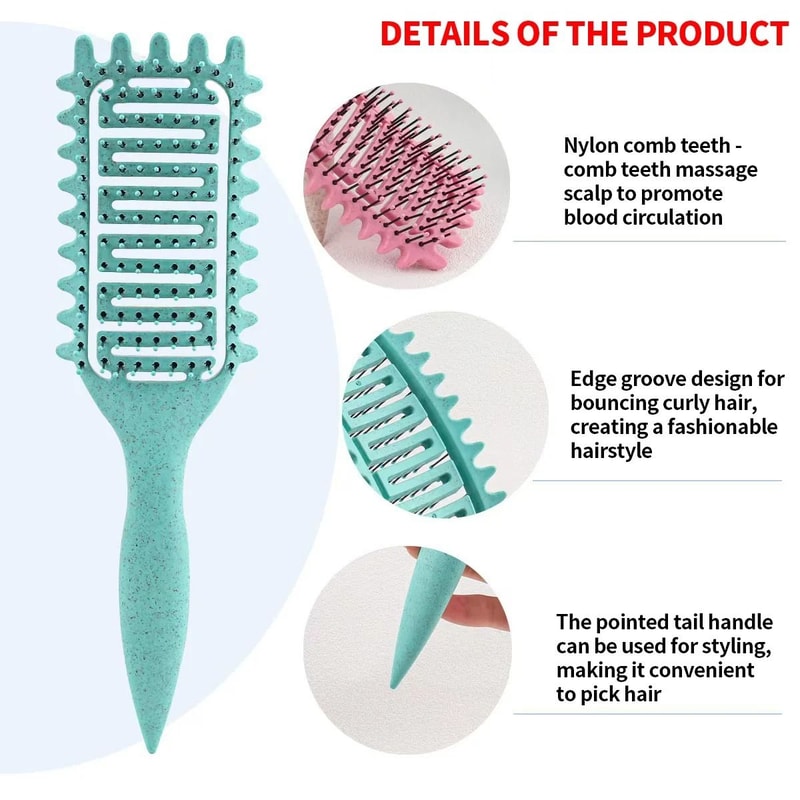 Curl Define Styling Brush HollowOut Detangling Comb For Wet Curly Hair 5