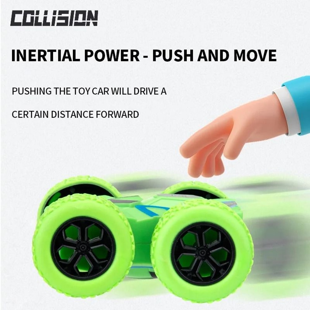 Mini DoubleSided Inertia Car 360 Rotating Stunt Toy For Boys And Girls 3