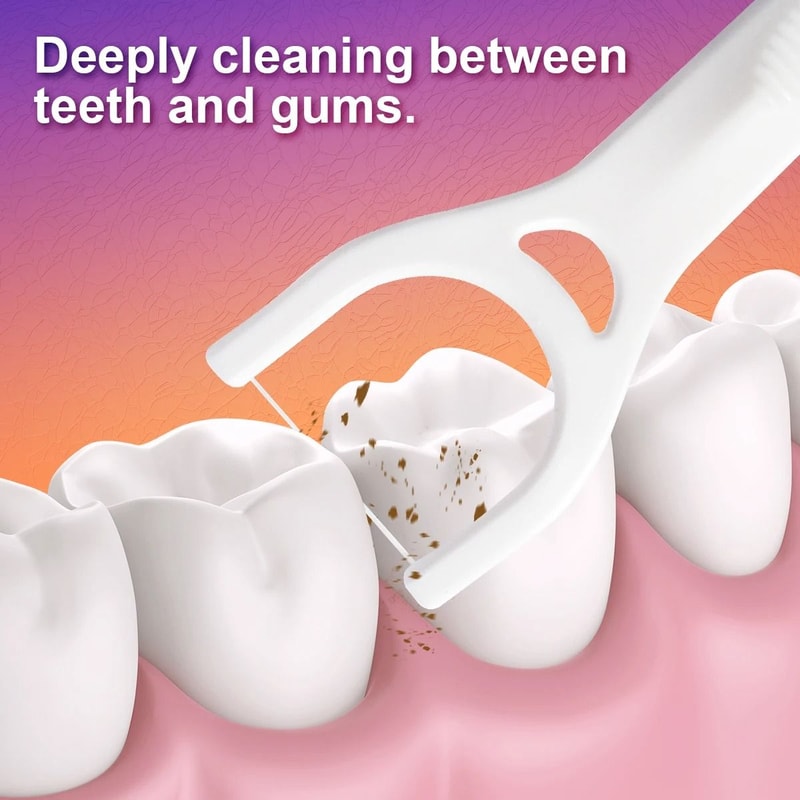 75PCS Professional Dental Floss Picks HighTenacity Posterior Floss Rods 4