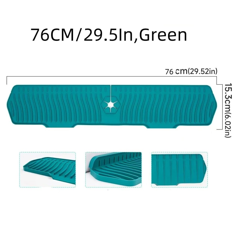 Premium Silicone Kitchen Sink Splash Guard Draining Mat Faucet Sink Protector 9