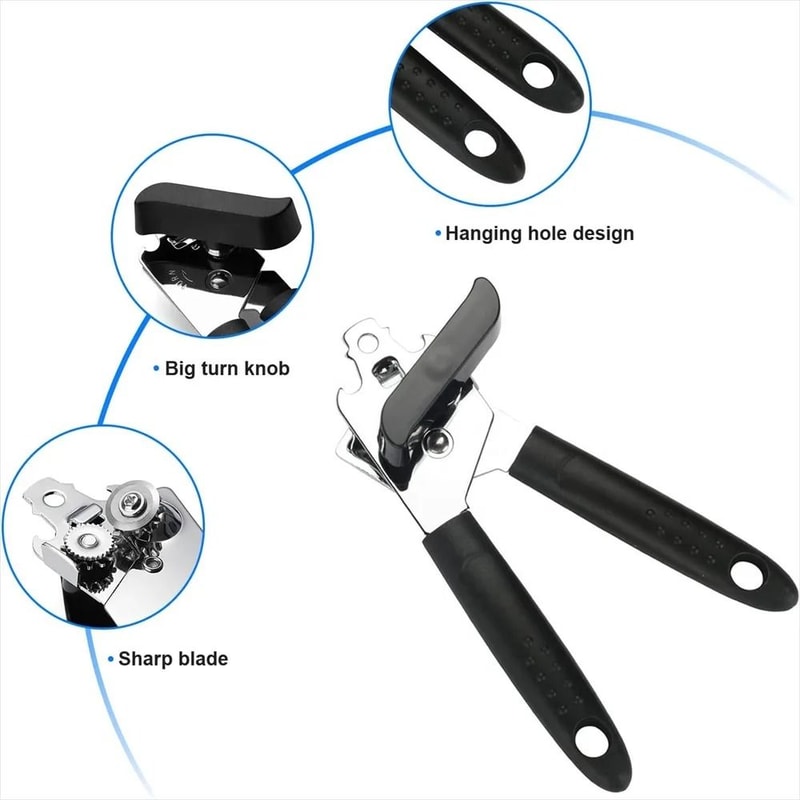 Professional Manual Can Opener HeavyDuty Stainless Steel With Ergonomic Comfort Grip 2