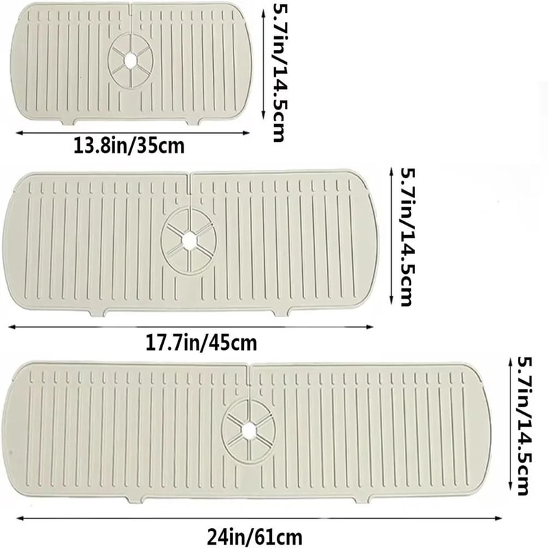 Premium Silicone Sink Splash Guard Kitchen Tap Drain Mat Drip Catcher Tray 1