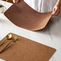 premium faux leather placemats – double-sided heat-resistant & waterproof dining set