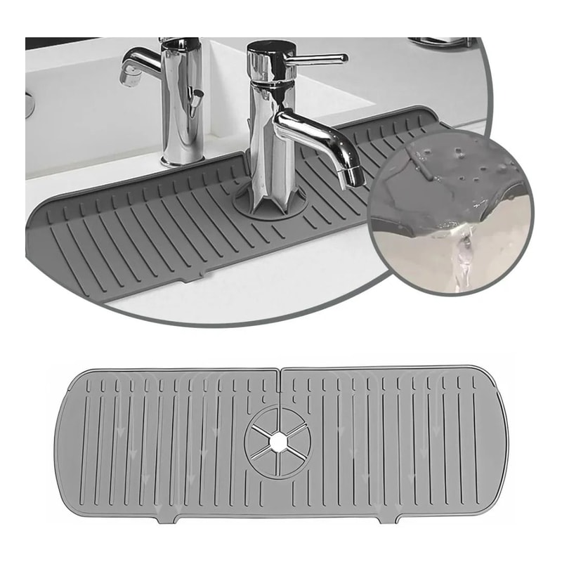 Kitchen Silicone Faucet Mat Water Ripple Sink Splash Pad Bathroom Countertop Protector 0