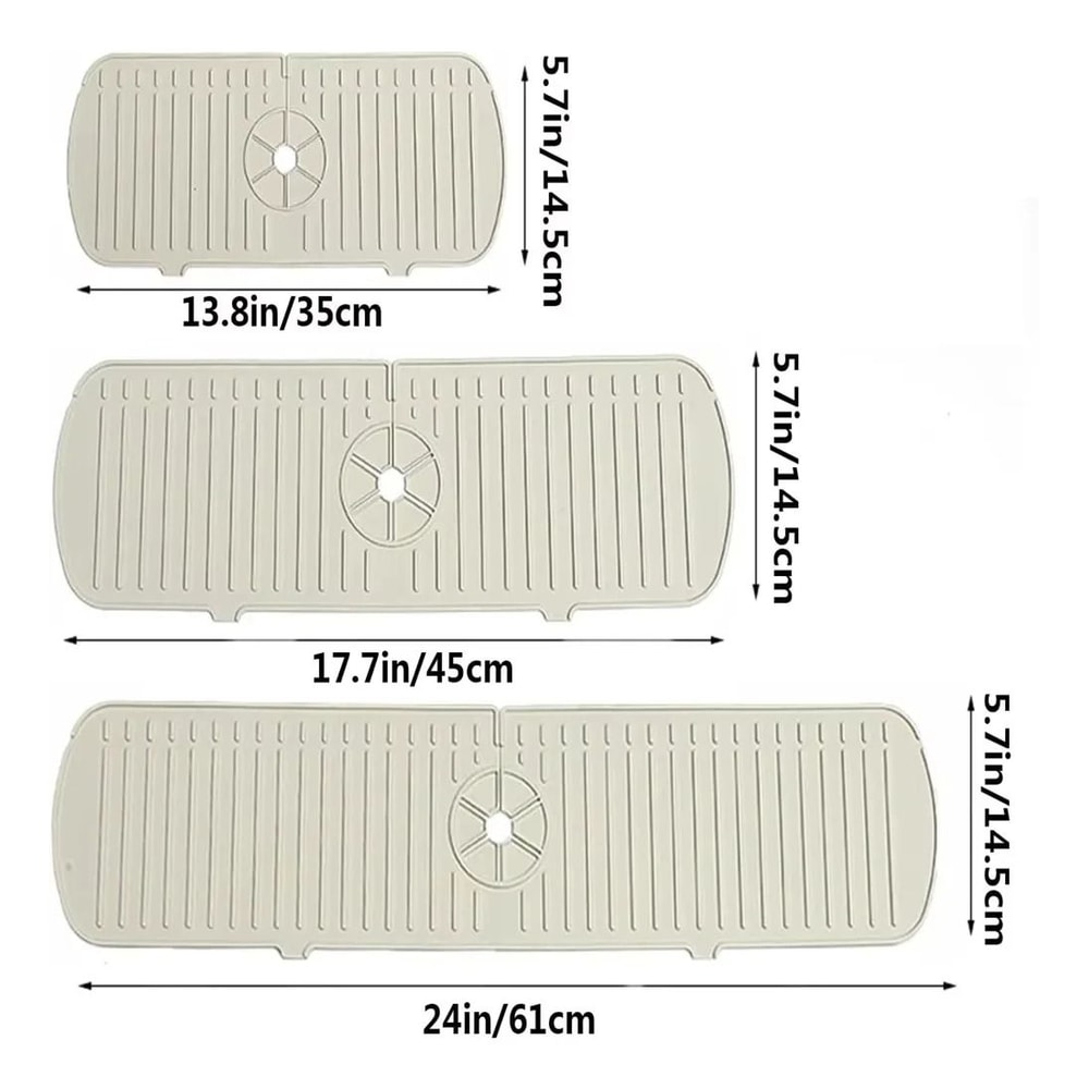 Kitchen Silicone Faucet Mat Water Ripple Sink Splash Pad Bathroom Countertop Protector 1