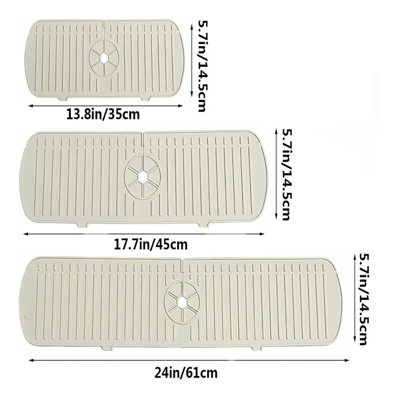 Kitchen Silicone Faucet Mat Water Ripple Sink Splash Pad Bathroom Countertop Protector 1