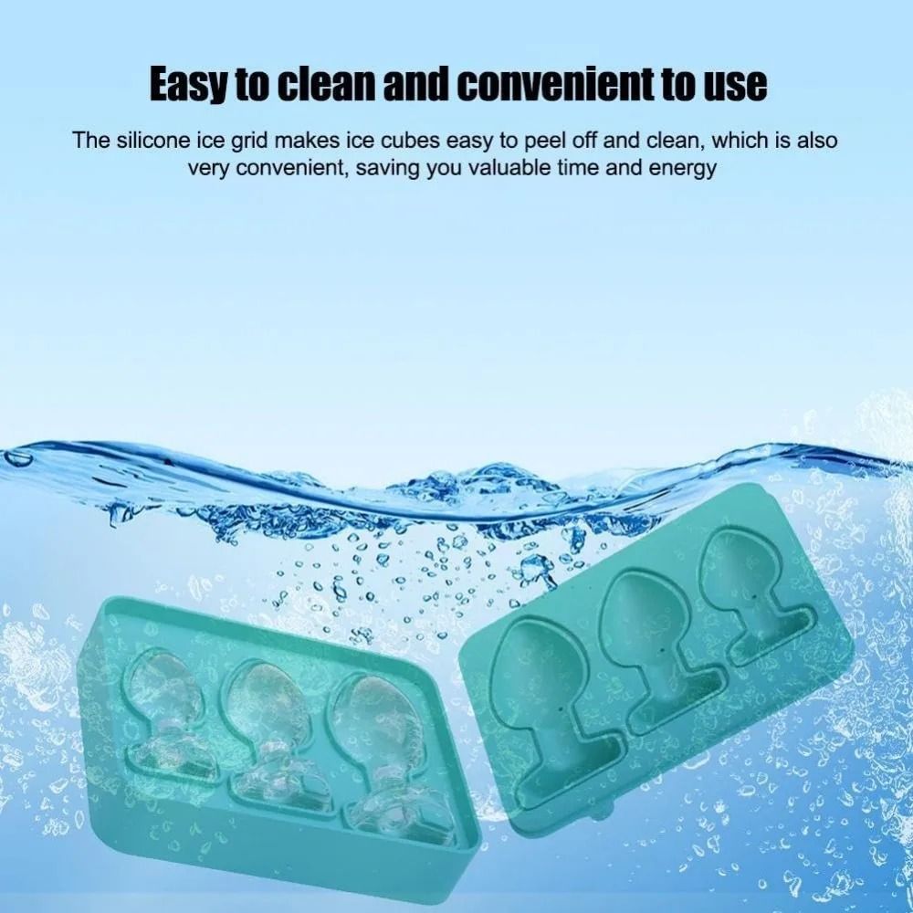 Premium Funny Silicone Ice Cube Maker EasyFill LeakProof Tray With Lid 2