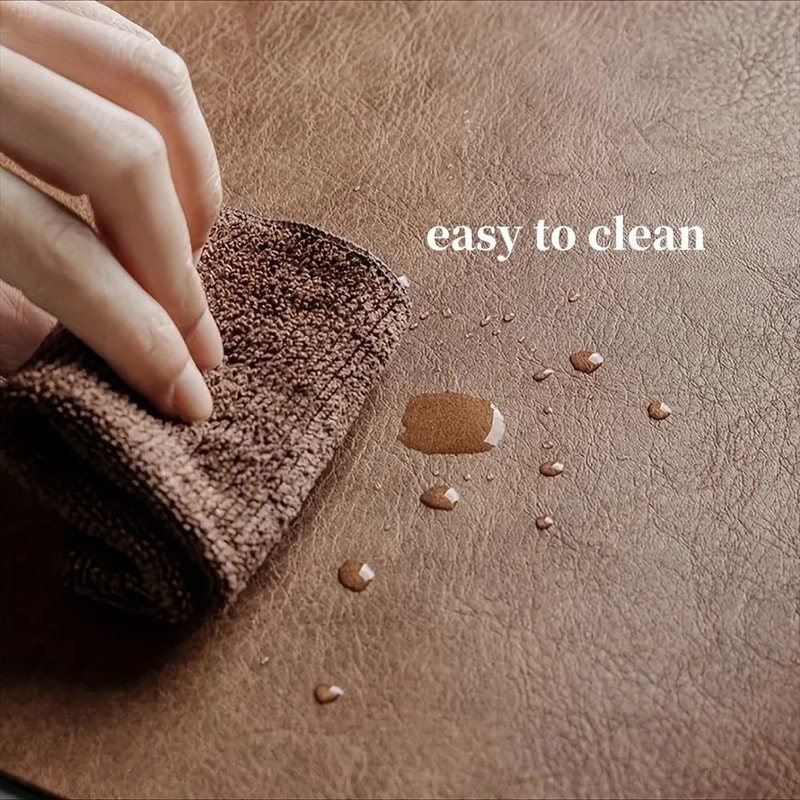 Square Faux Leather Kitchen Dining Placemats HeatResistant Insulation Table Mats 3