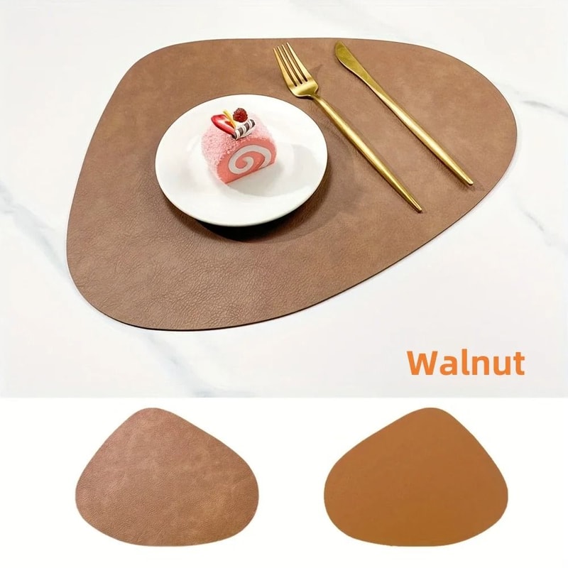 Premium PU Leather Placemats Coffee Coasters Waterproof HeatResistant Table Mats 9