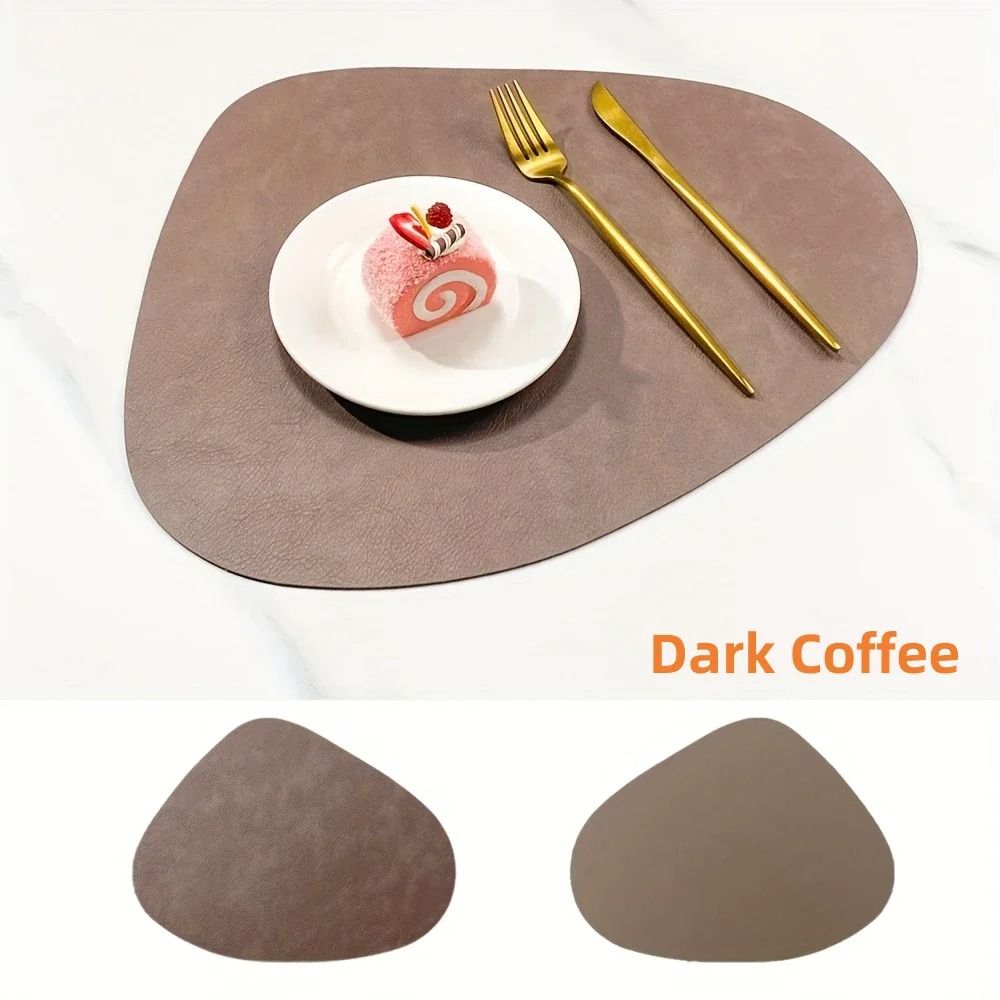 Premium PU Leather Placemats Coffee Coasters Waterproof HeatResistant Table Mats 11