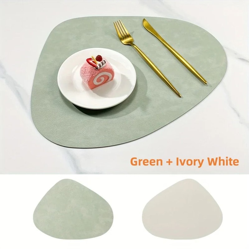 Premium PU Leather Placemats Coffee Coasters Waterproof HeatResistant Table Mats 8