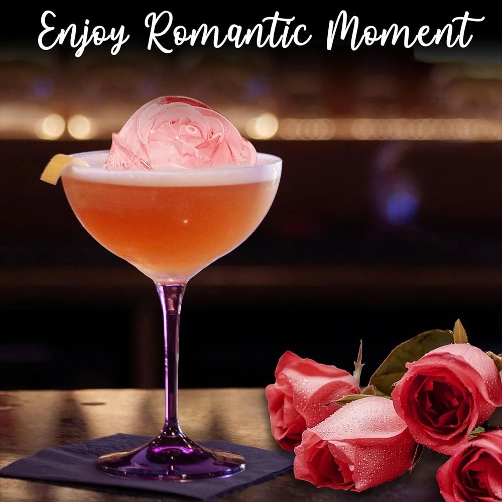 3D Rose Ice Molds Large FlowerShaped Silicone Trays For Whiskey Cocktails 4