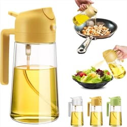 premium 2-in-1 glass oil dispenser & sprayer – 17oz/500ml leak-proof cooking bottle