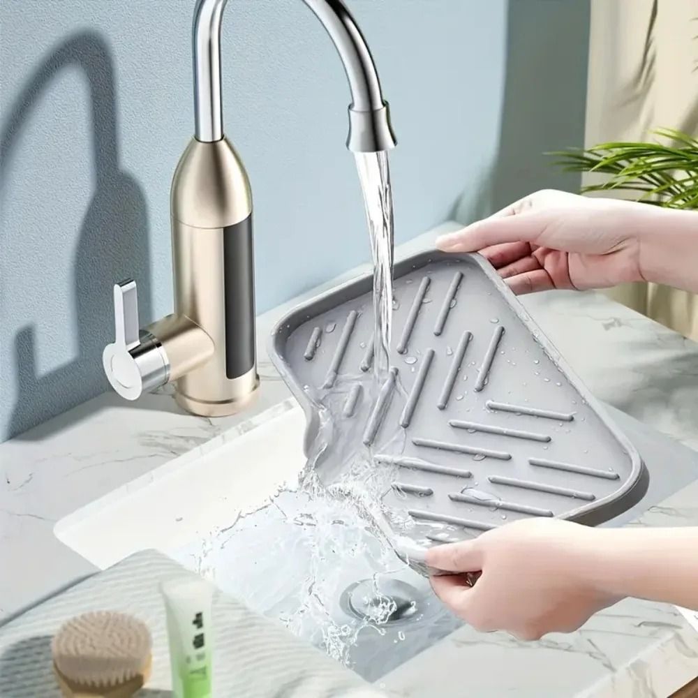 Premium Silicone Sink Organizer Durable Kitchen Soap Tray Sponge Holder 2