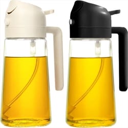 premium 2-in-1 olive oil sprayer & dispenser – 16oz/470ml borosilicate glass bottle