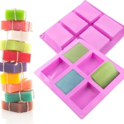 square silicone soap & baking mold – 6-compartment non-stick brownie & cupcake pan