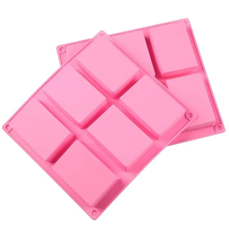 Square Silicone Soap Baking Mold 6Compartment NonStick Brownie Cupcake Pan 9