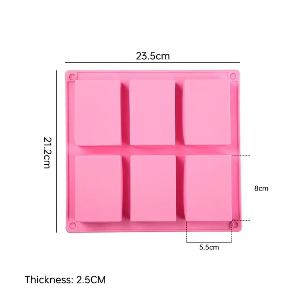 Square Silicone Soap Baking Mold 6Compartment NonStick Brownie Cupcake Pan 1