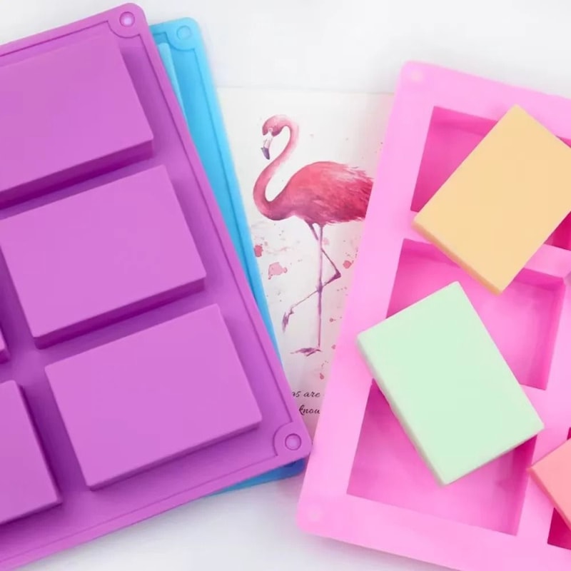 Square Silicone Soap Baking Mold 6Compartment NonStick Brownie Cupcake Pan 2