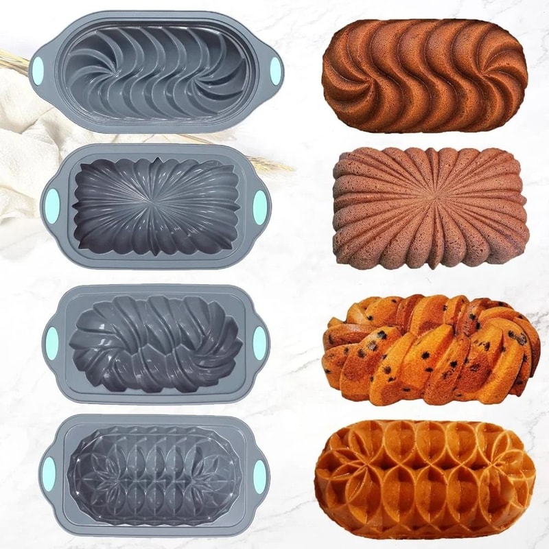 Premium Silicone Baking Tray Set NonStick Cake Loaf Molds For Breads Roasts And Desserts 0