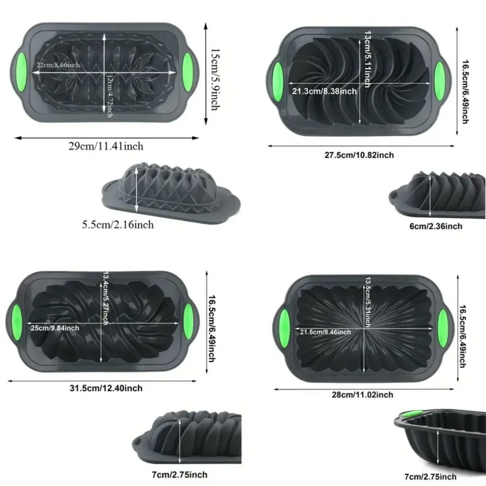 Premium Silicone Baking Tray Set NonStick Cake Loaf Molds For Breads Roasts And Desserts 2